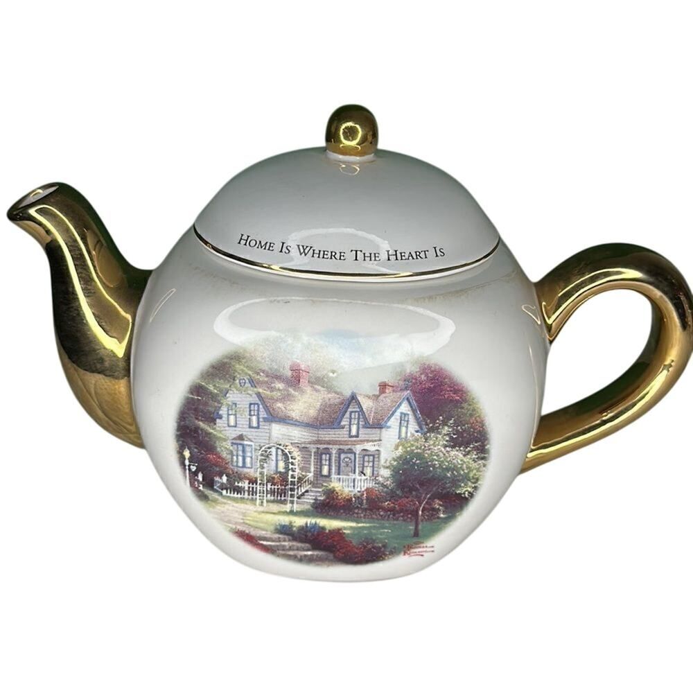 Thomas Kinkade Teapot,"Home is Where the Heart Is" Teleflora Tea Pot